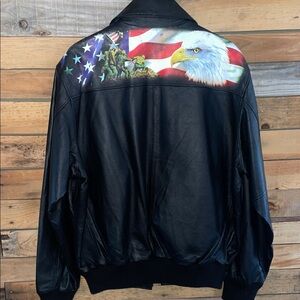 The Bradford Exchange Black Leather Military Jacket